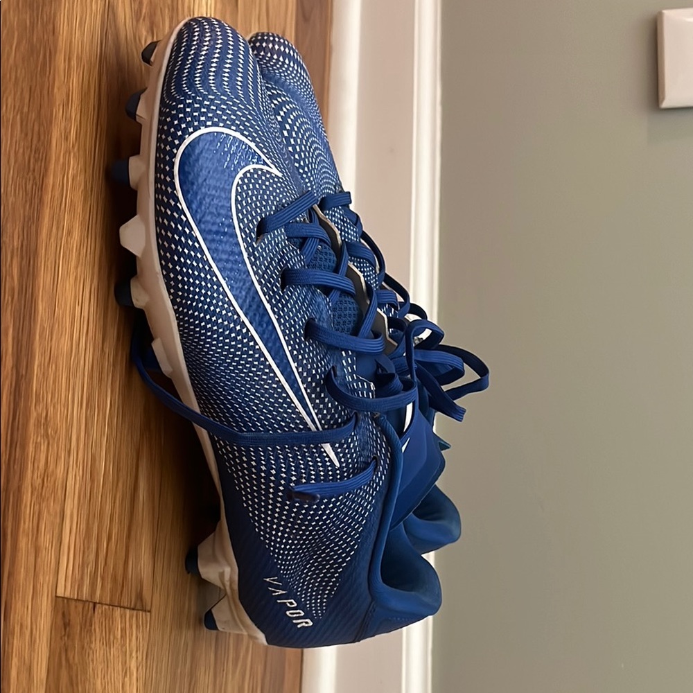 Nike Blue and White Football Cleats